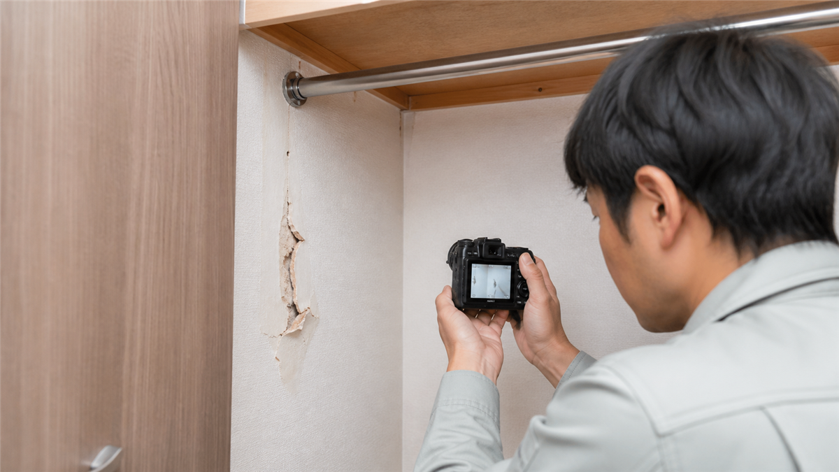 クローゼット扉の角欠け補修で確認する市販補修材を使う前に写真相談する