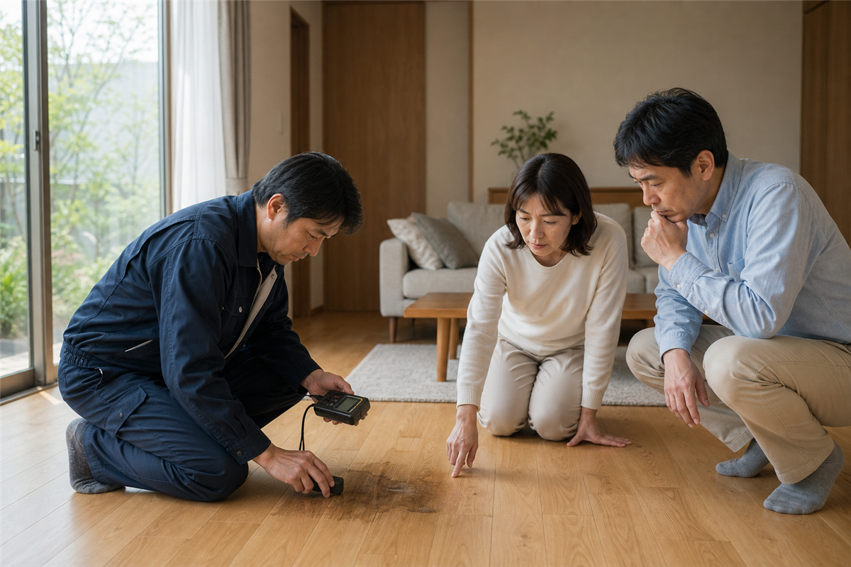 フローリングの黒ずみ・変色は補修できる？汚れ・染み・張り替えの判断