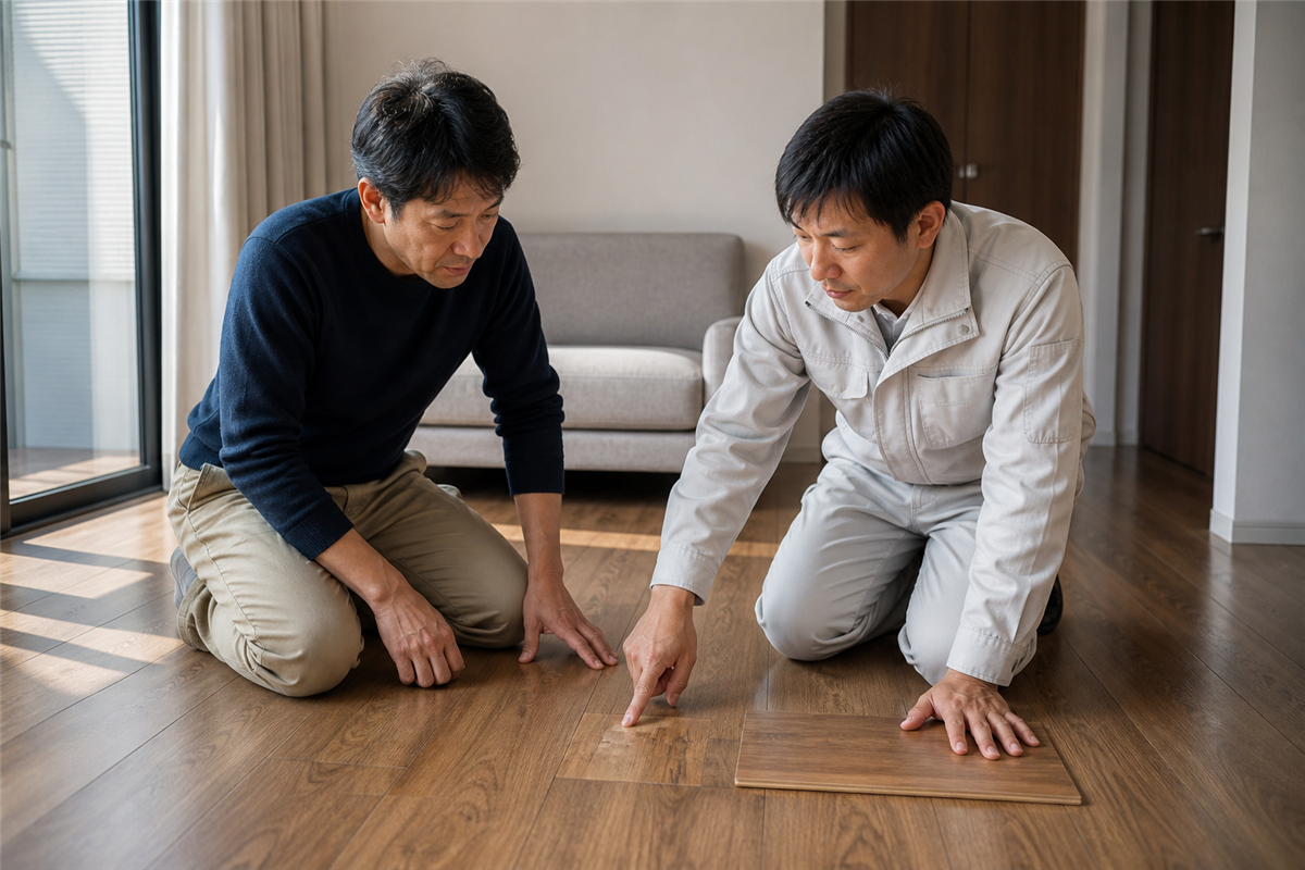 補修範囲と張り替えを比べる